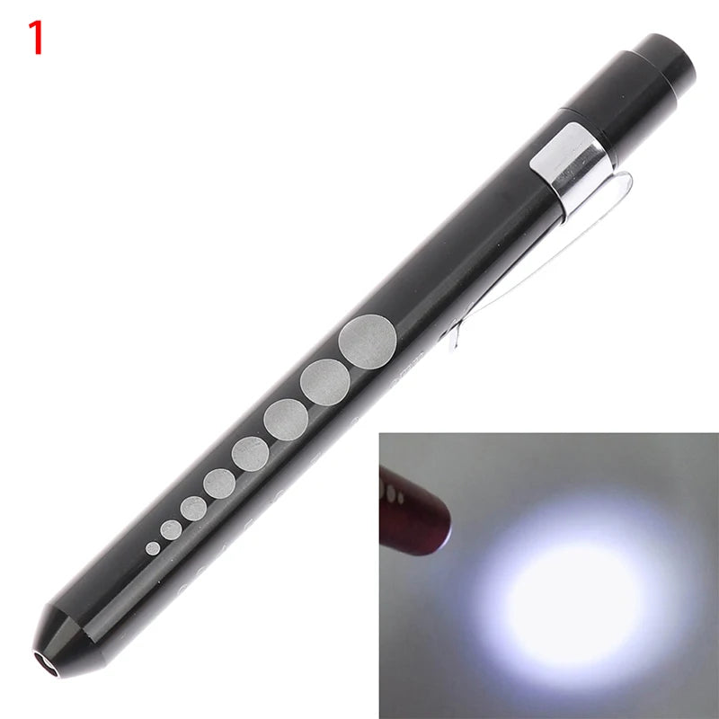 1pcs Portable LED Flashlight Work Light First Aid Pen Light Torch Lamp Pupil Gauge Measurement Medical Pen Light