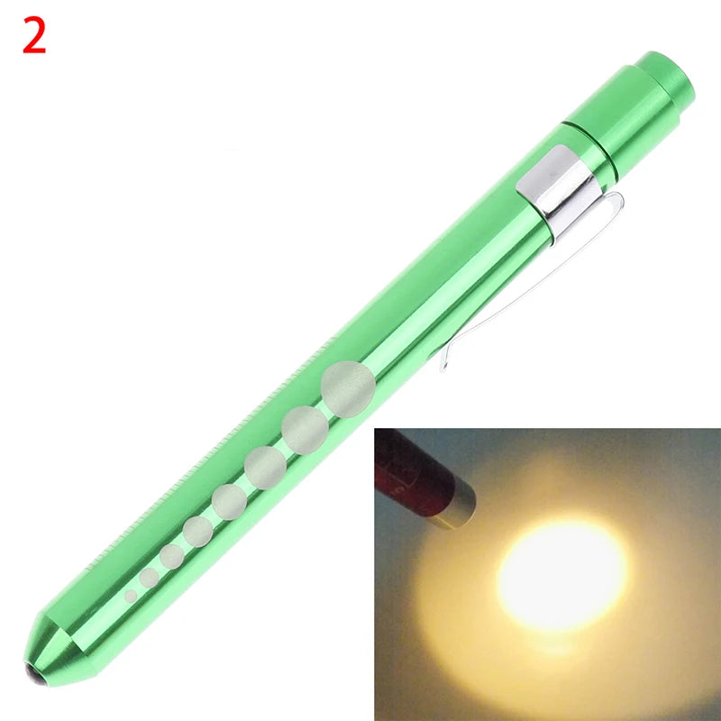 1pcs Portable LED Flashlight Work Light First Aid Pen Light Torch Lamp Pupil Gauge Measurement Medical Pen Light