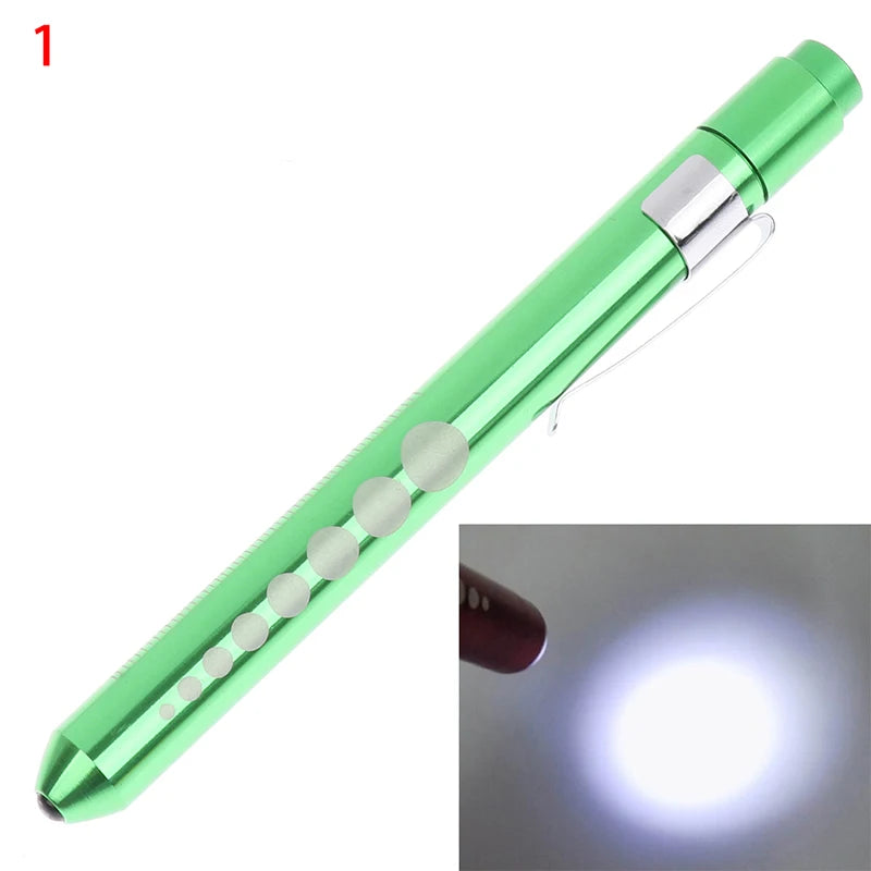 1pcs Portable LED Flashlight Work Light First Aid Pen Light Torch Lamp Pupil Gauge Measurement Medical Pen Light