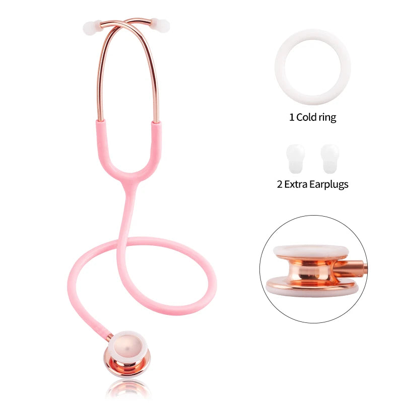 Double Sided Stethoscope Portable Professional Cardiology Stethoscope Medical Equipment Nurse Doctor Gilded White Stethoscope