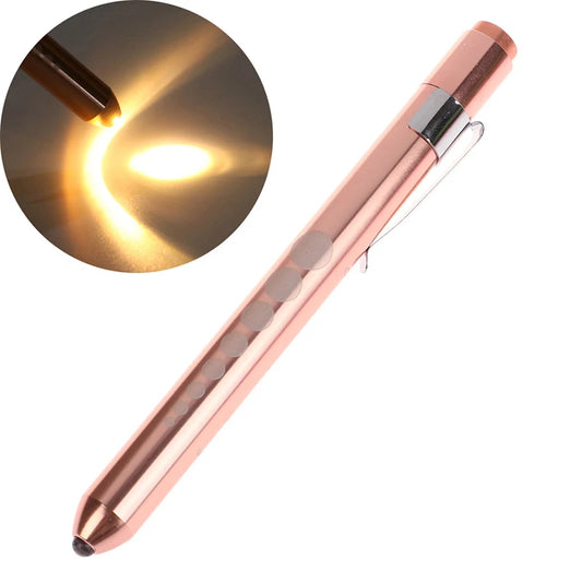 1PCS Reusable LED Medical Penlight Flashlight With Pupil Gauge Pocket Clip Pen Light Torch Lamp For Nurses Doctors Reading