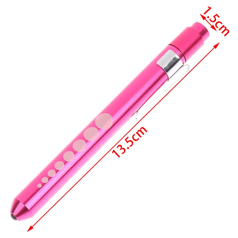 1pcs Portable LED Flashlight Work Light First Aid Pen Light Torch Lamp Pupil Gauge Measurement Medical Pen Light