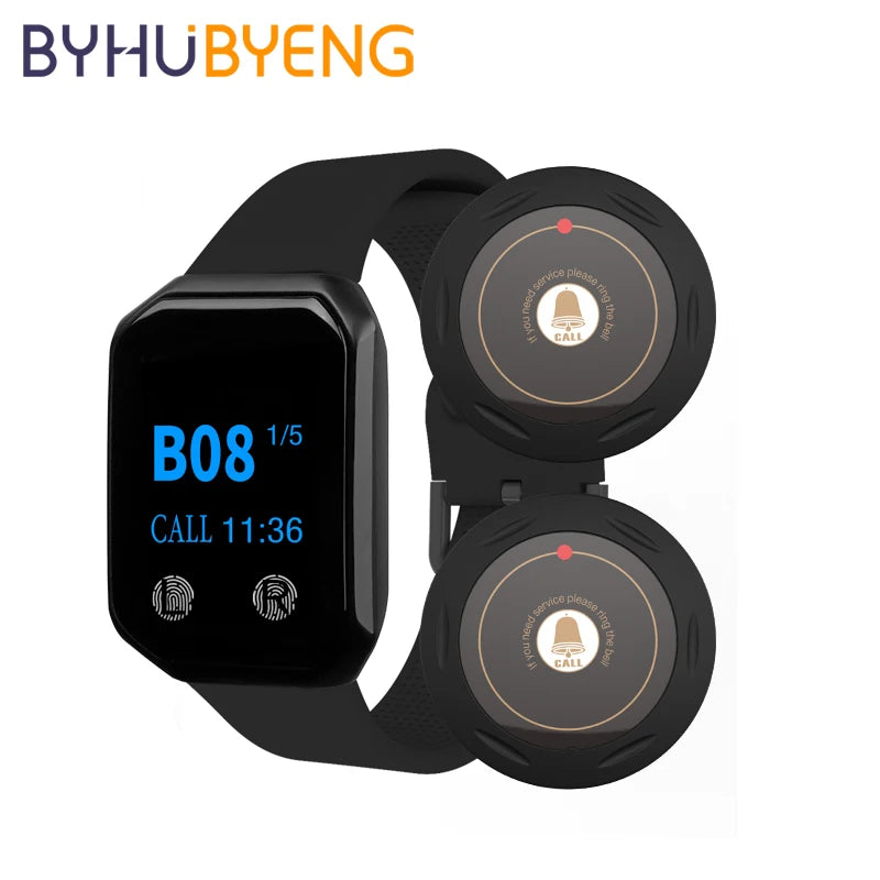 BYHUBYENG Nursing Transmiter Zumbador Alarm Button Watch Wireless Call Waiter Street Bell Emergency Camarero Hospital Equipment
