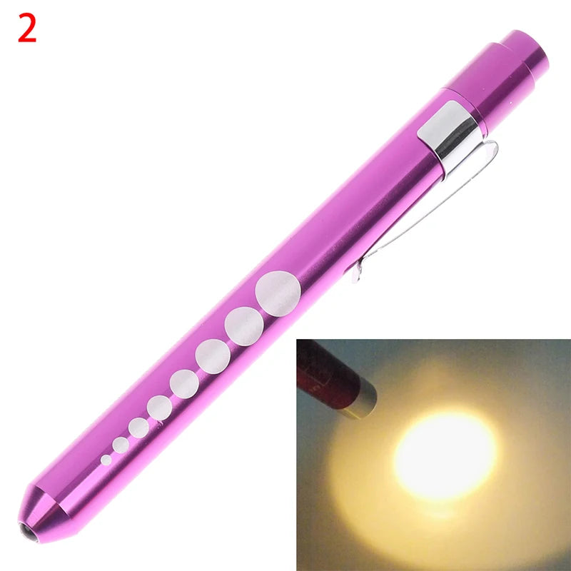 1pcs Portable LED Flashlight Work Light First Aid Pen Light Torch Lamp Pupil Gauge Measurement Medical Pen Light