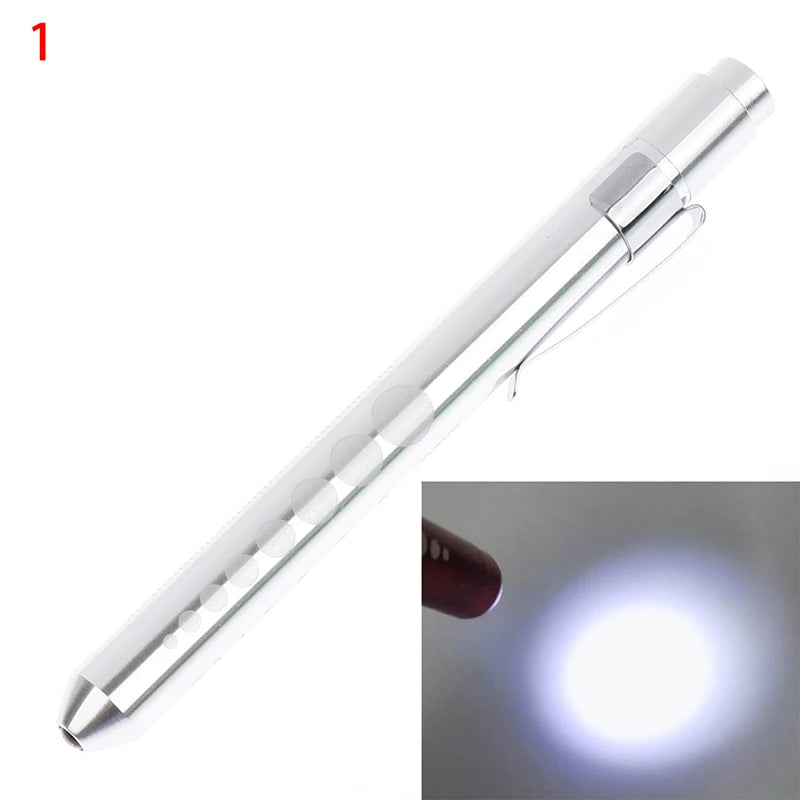 1pcs Portable LED Flashlight Work Light First Aid Pen Light Torch Lamp Pupil Gauge Measurement Medical Pen Light