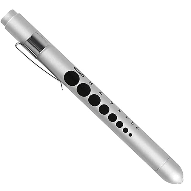 1PCS Reusable LED Medical Penlight Flashlight with Pupil Gauge Pocket Clip Pen Light Torch Lamp for Nurses Doctors Reading