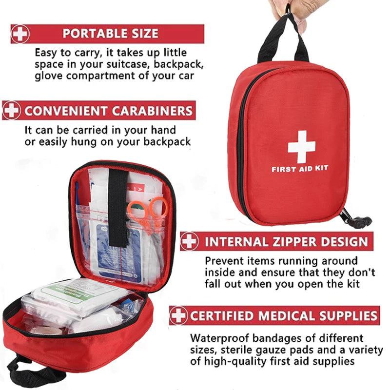 Portable Family First Aid Kit Outdoor Travel Camping Medicine Emergency Survival Kit Layered Storage First Aid Bag