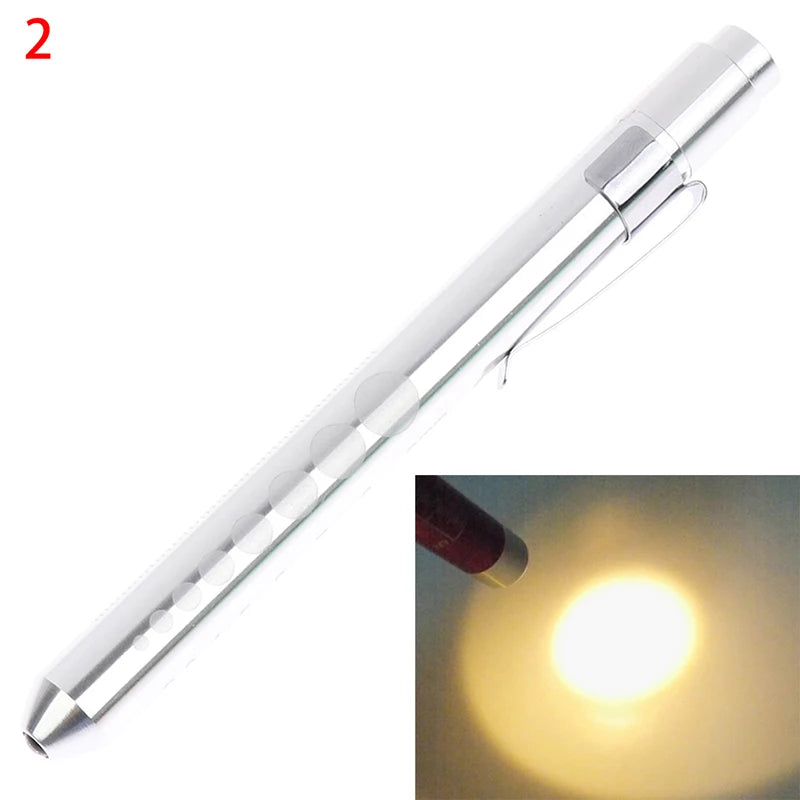 1pcs Portable LED Flashlight Work Light First Aid Pen Light Torch Lamp Pupil Gauge Measurement Medical Pen Light