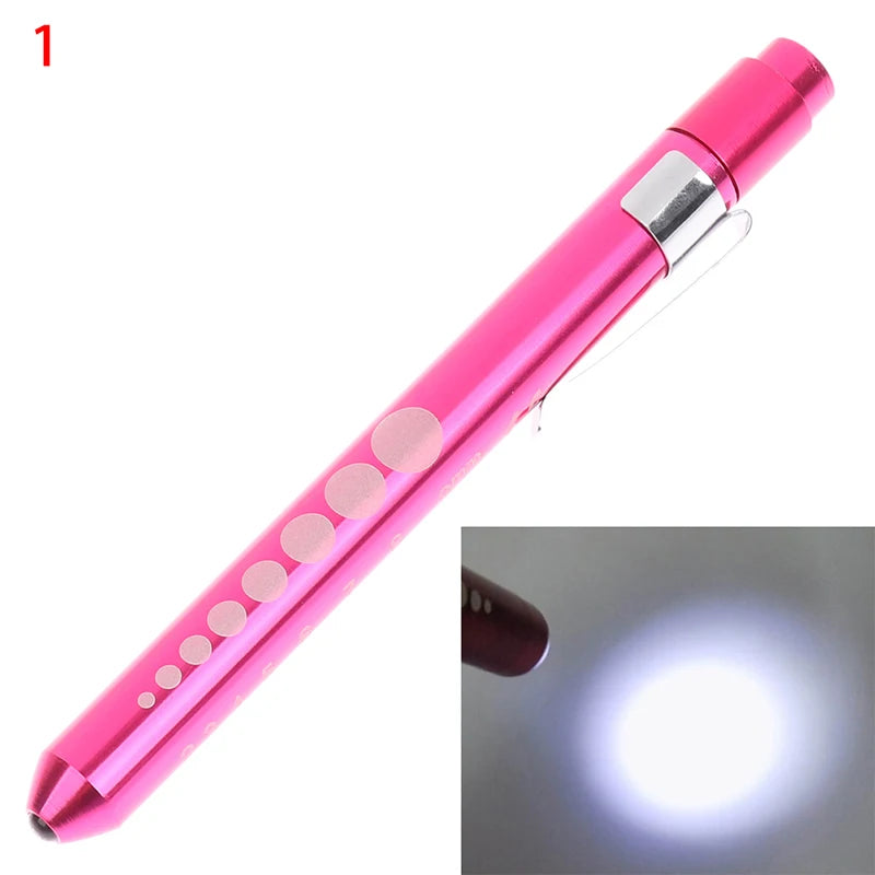 1pcs Portable LED Flashlight Work Light First Aid Pen Light Torch Lamp Pupil Gauge Measurement Medical Pen Light