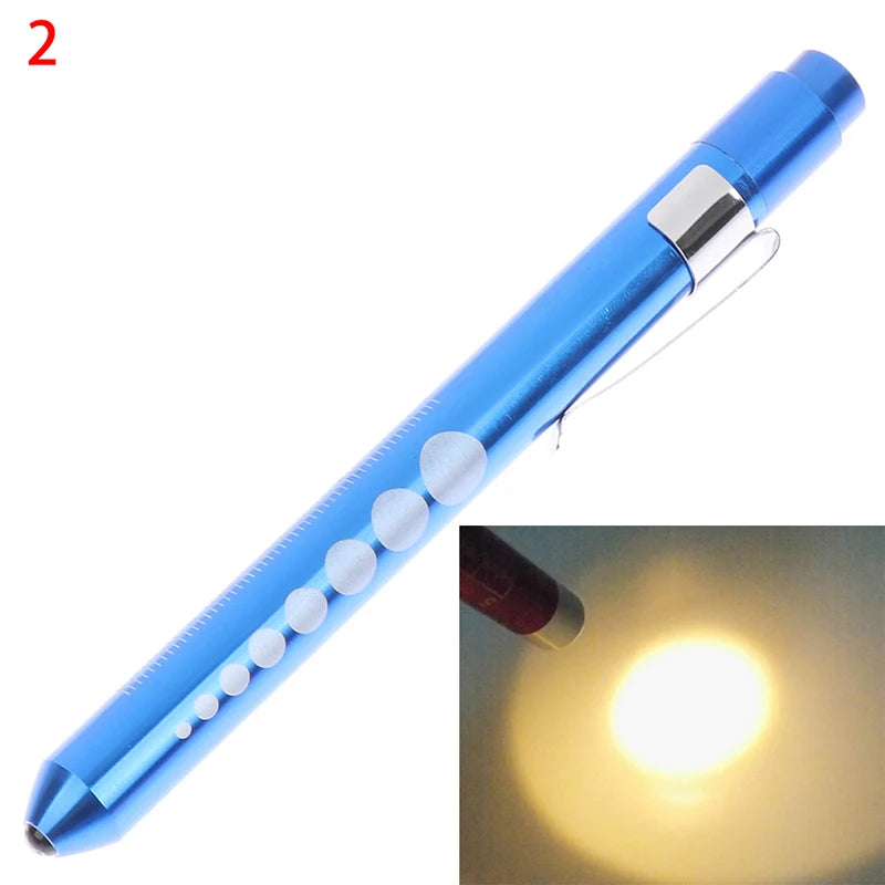 1pcs Portable LED Flashlight Work Light First Aid Pen Light Torch Lamp Pupil Gauge Measurement Medical Pen Light