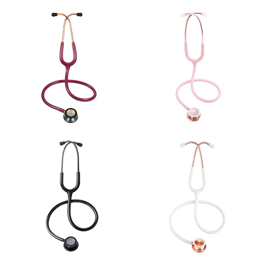 Double Sided Stethoscope Portable Professional Cardiology Stethoscope Medical Equipment Nurse Doctor Gilded White Stethoscope