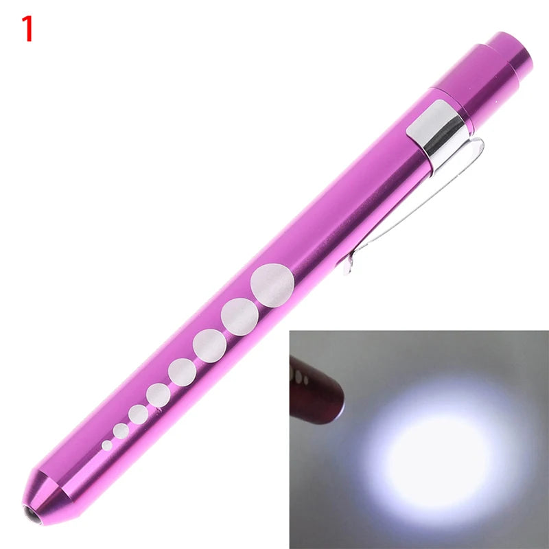 1pcs Portable LED Flashlight Work Light First Aid Pen Light Torch Lamp Pupil Gauge Measurement Medical Pen Light