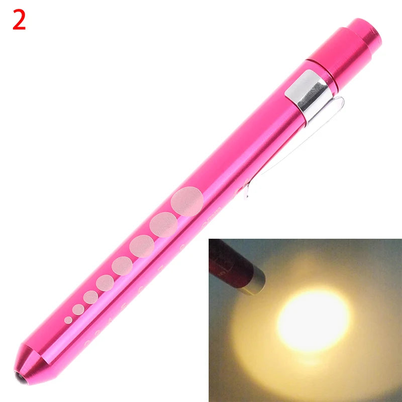 1pcs Portable LED Flashlight Work Light First Aid Pen Light Torch Lamp Pupil Gauge Measurement Medical Pen Light