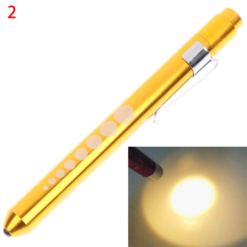 1pcs Portable LED Flashlight Work Light First Aid Pen Light Torch Lamp Pupil Gauge Measurement Medical Pen Light