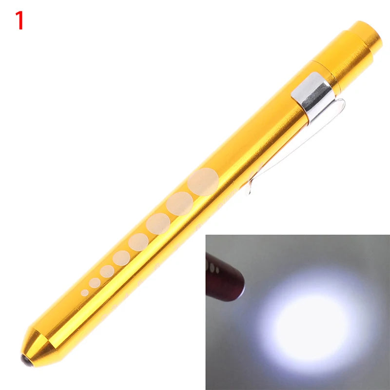 1pcs Portable LED Flashlight Work Light First Aid Pen Light Torch Lamp Pupil Gauge Measurement Medical Pen Light