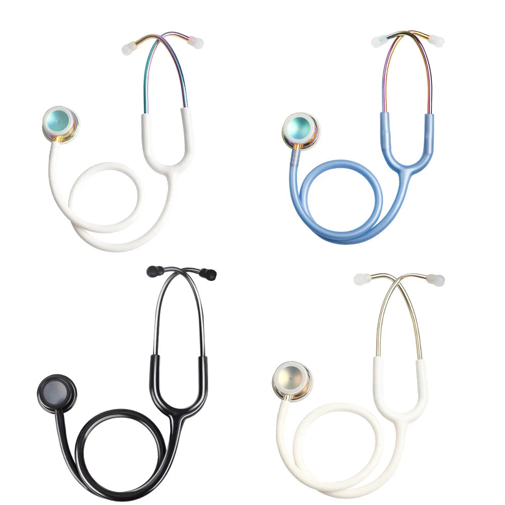 Double Sided Stethoscope Portable Professional Cardiology Stethoscope Medical Equipment Nurse Doctor Gilded White Stethoscope
