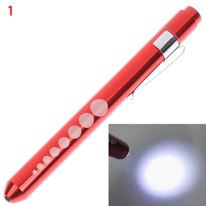 1pcs Portable LED Flashlight Work Light First Aid Pen Light Torch Lamp Pupil Gauge Measurement Medical Pen Light
